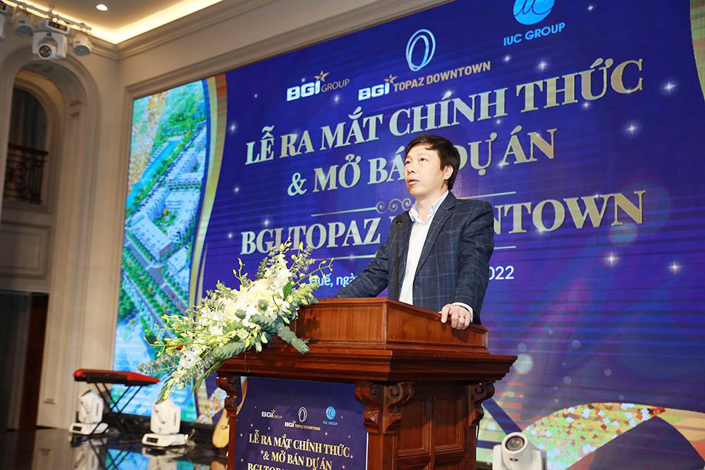 Ông Trịnh Minh Khánh – Phó Giám đốc BIDV Hà Nội tham dự và phát biểu tại buổi lễ ra mắt chính thức dự án BGI Topaz Downtown ngày 17/12/2022. 