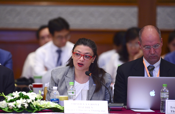 bà Orsolya Grove- đại diện nhóm công tác Đầu tư và Thương mại đã chỉ ra tại Diễn đàn Doanh nghiệp Việt Nam (VBF) giữa kỳ 2018.