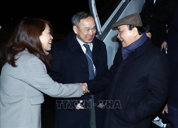 Thủ tướng Nguyễn Xuân Phúc đã đến Sân bay quốc tế Zurich, Thụy Sỹ. Ảnh: TTXVN
