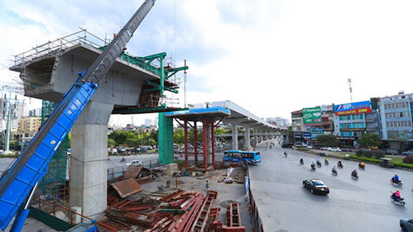 Tính đến cuối tháng 7/2019, tiến độ của dự án đường sắt đô thị Nhổn - Ga Hà Nội đạt hơn 51%.