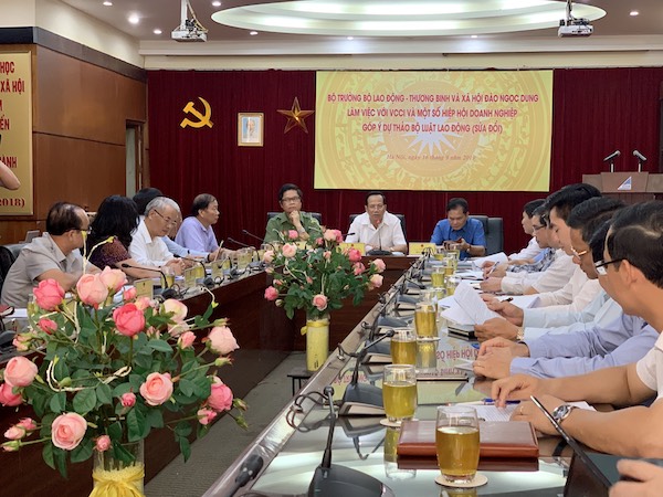  Phòng Thương mại và Công nghiệp Việt Nam (VCCI) và một số Hiệp hội doanh nghiệp góp ý dự thảo Bộ Luật Lao động (sửa đổi), Bộ trưởng Bộ LĐ-TB&XH Đào Ngọc Dung