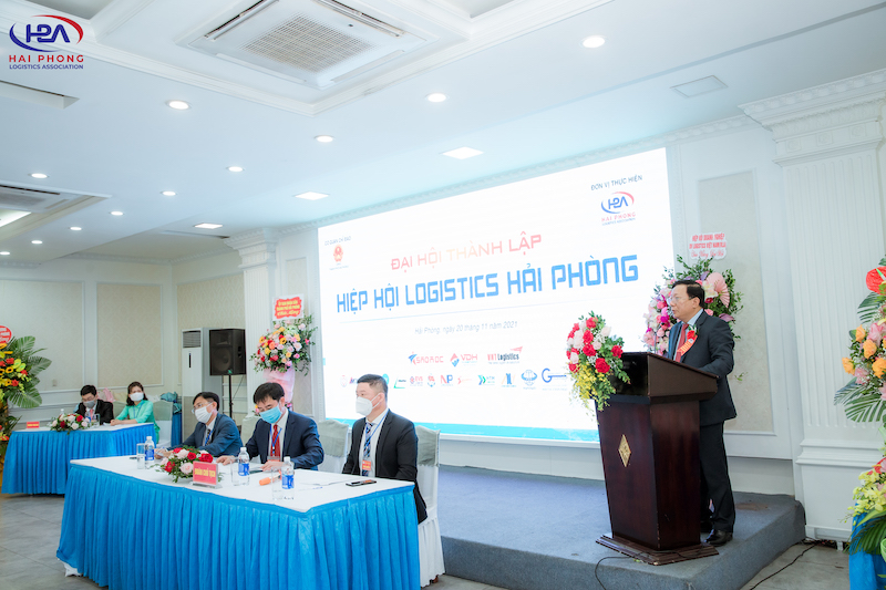 ông Nguyễn Đức Thọ, Phó Chủ tịch UBND TP Hải Phòng bày tỏ vui mừng với việc thành lập Hiệp hội Logistics Hải Phòng. 
