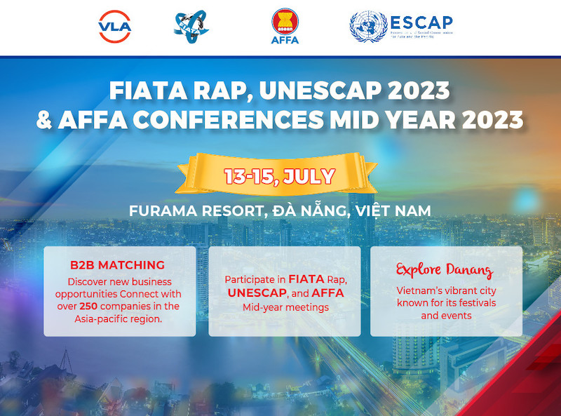 Chuỗi Hội nghị quốc tế quan trọng hàng năm lĩnh vực logistics gồm FIATA RAP, AFFA Mid-Year Conference và Hội nghị UNESCAP sẽ được tổ chức tại Đà Nẵng từ ngày 13 – 15/7.