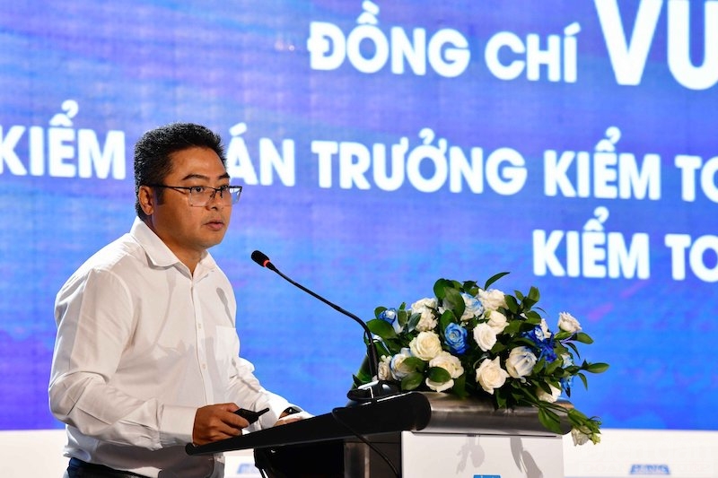 ông Vũ Thanh Hải, Kiểm toán trưởng KTNN Chuyên ngành IV năm 2022, tỷ lệ giải ngân vốn đầu tư công 12 tháng năm 2022 đạt 69,07%.