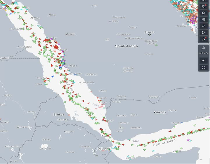 Tương quan mật độ tàu thuyền qua mũi Hảo Vọng so với Kênh đào Suez hiện tại