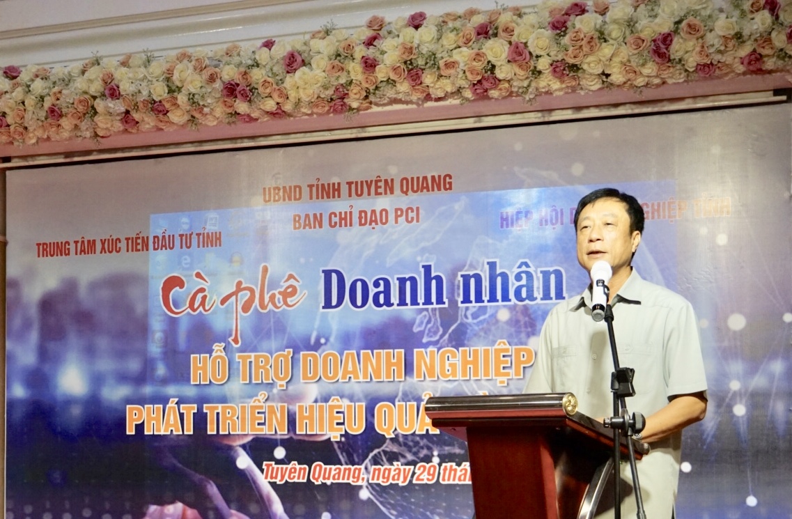 Ông Trần Ngọc Thực, Phó Chủ tịch UBND tỉnh - Trưởng ban Chỉ đạo PCI tỉnh Tuyên Quang phát biểu tại chương trình