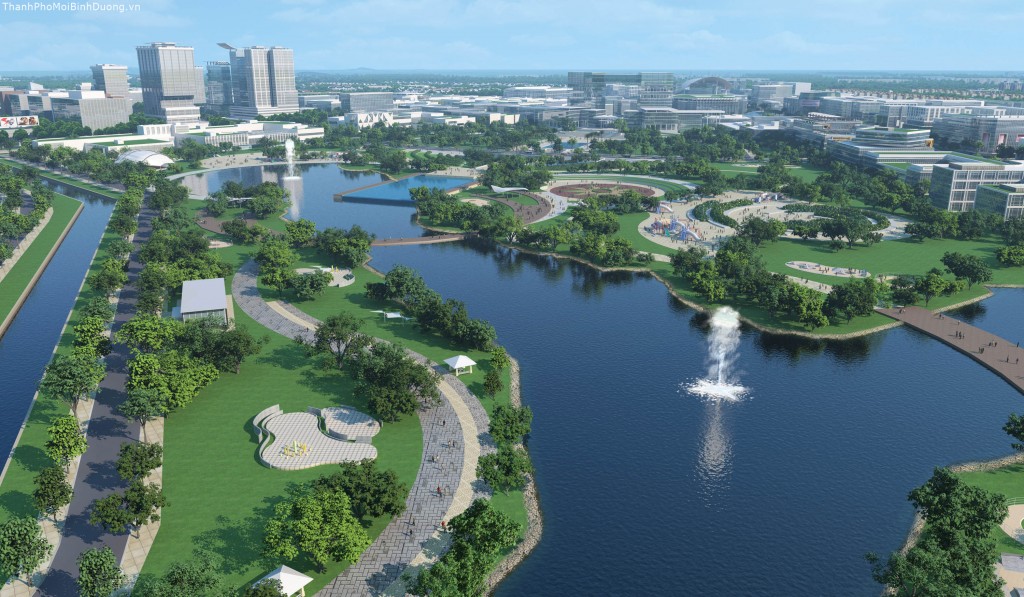 Công viên thành phố mới Bình Dương được xây dựng theo tiêu chuẩn Singapore.