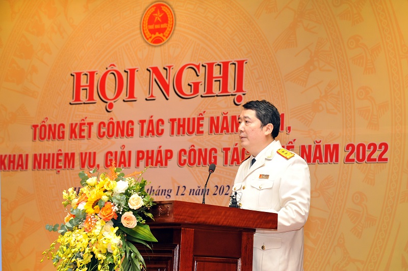 Tổng cục trưởng Tổng cục Thuế Cao Anh Tuấn phát biểu khai mạc hội nghị.