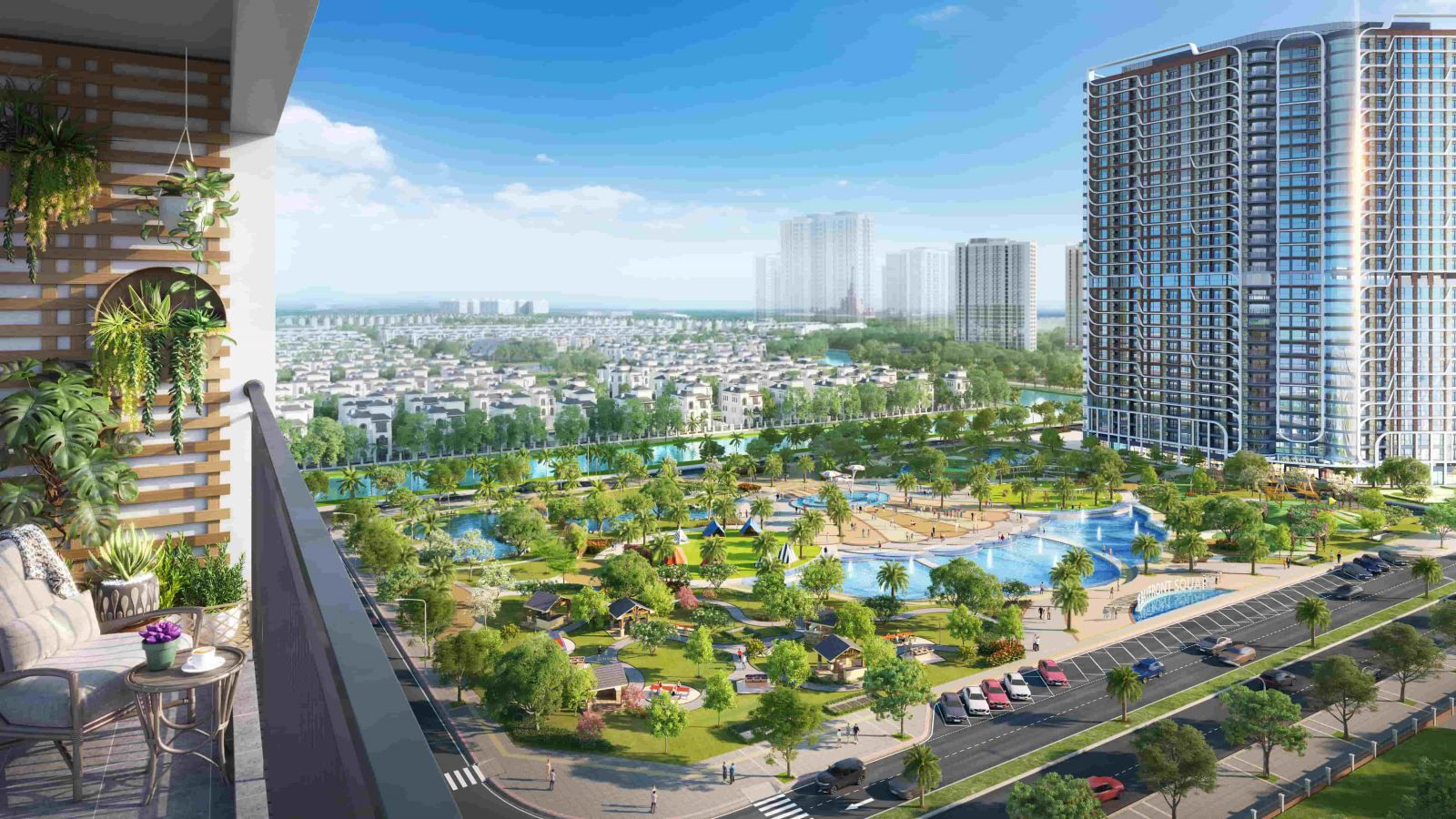 Tòa P1 khuấy đảo thị trường xuyên Tết tại khu vực phía Đông Hà Nội một phần nhờ sở hữu tầm nhìn đắt giá thu trọn quảng trường The Ocean View rộng 15.000 m2