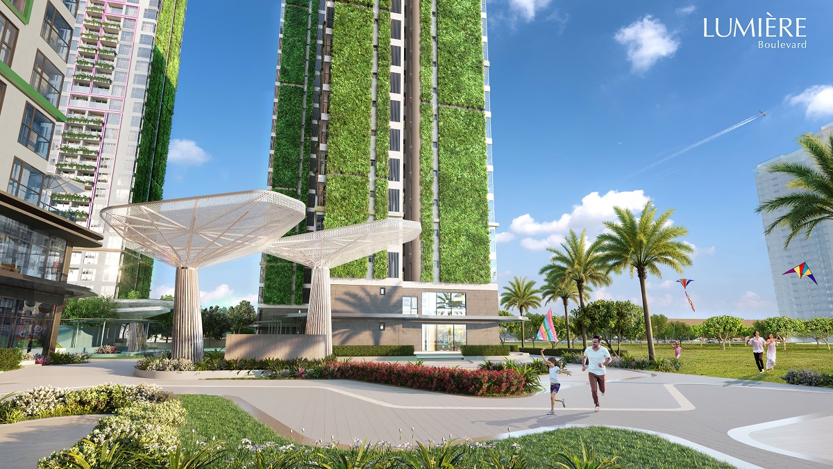 Nội khu LUMIÈRE Boulevard – dự án có kiến trúc xanh 3D hàng đầu Việt Nam