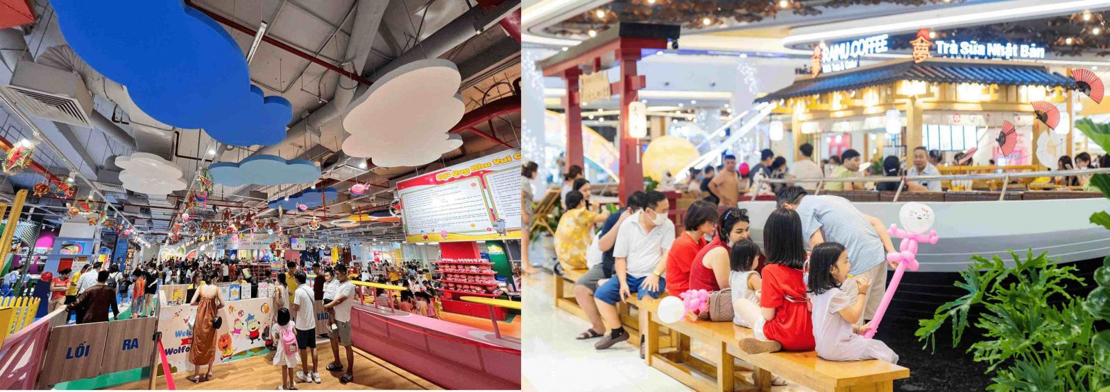 Các khu vui chơi và gian hàng ẩm thực tại Vincom Mega Mall Smart City (Hà Nội) là lựa chọn của nhiều gia đình cùng nhau tận hưởng kỳ nghỉ ngay tại thủ đô