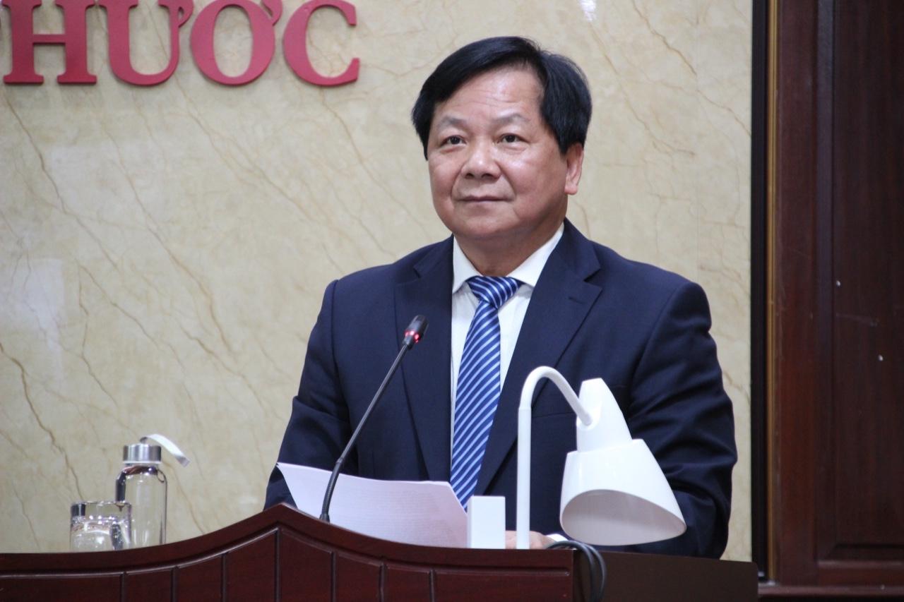 Phó Chủ tịch UBND tỉnh Bình Phước Trần Văn Mi phát biểu tại hội nghị