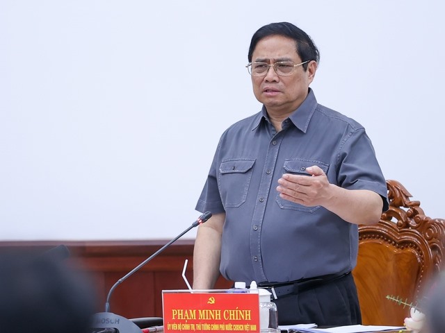 Thủ tướng Chính phủ Phạm Minh Chính phát biểu chỉ đạo tại buổi làm việc. 