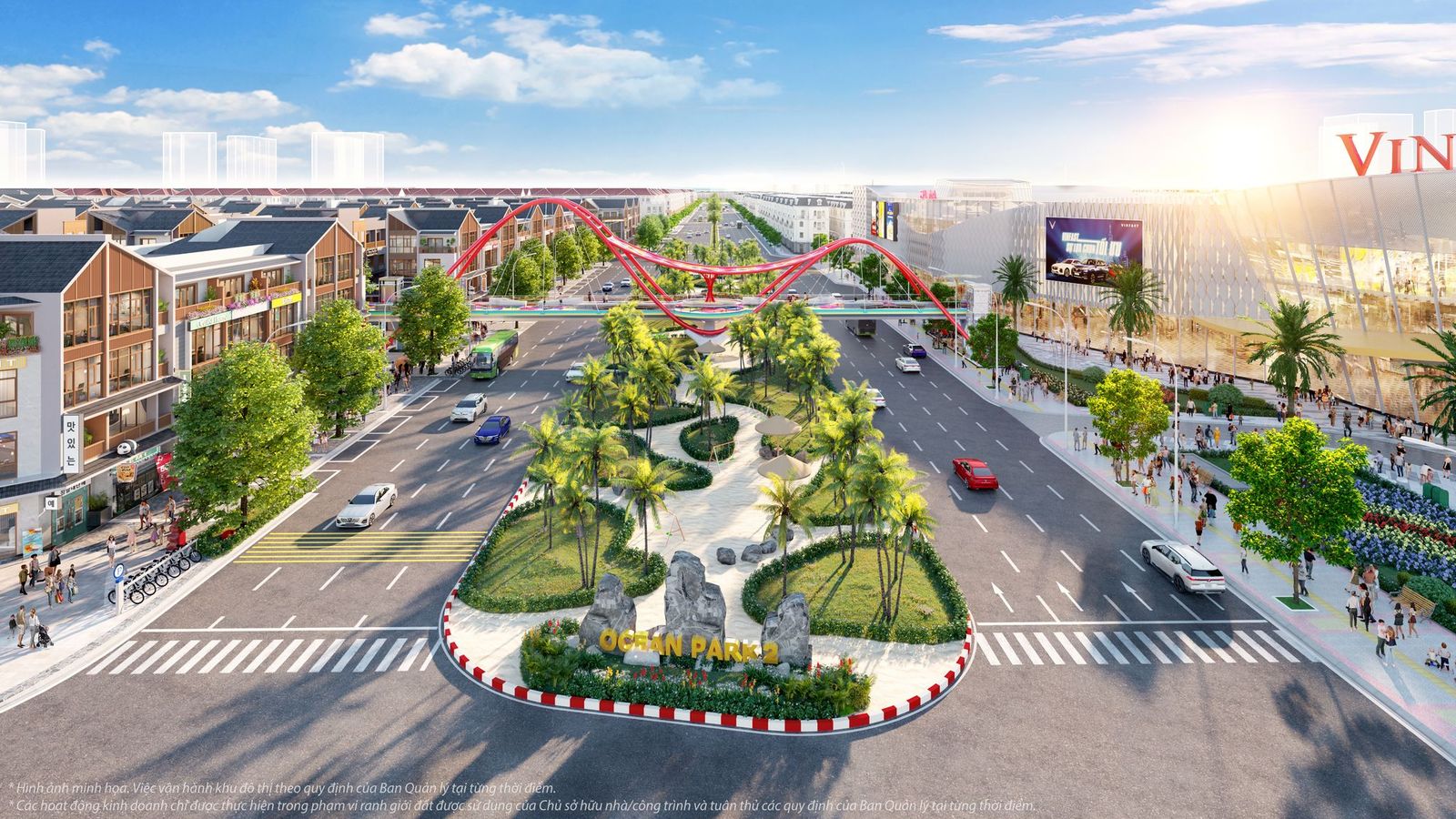 K-Town sở hữu vị trí đắc địa tại Mega Grand World Hà Nội – kết nối trực tiếp với Vincom Mega Mall thông qua cầu Sóng độc đáo.