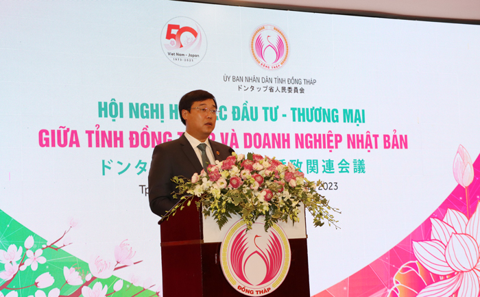 Bí thư Tỉnh ủy Lê Quốc Phong phát biểu chào mừng tại Hội nghị