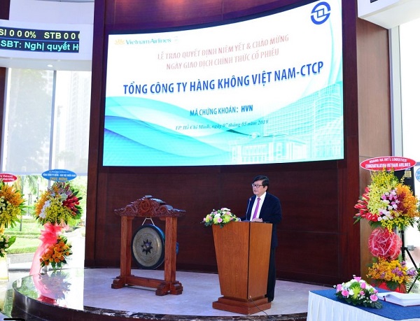 Ông Phạm Ngọc Minh, Chủ tịch Hội đồng quản trị Tổng Công ty Hàng không Việt Nam - Vietnam Airlines, phát biểu tại sự kiện.