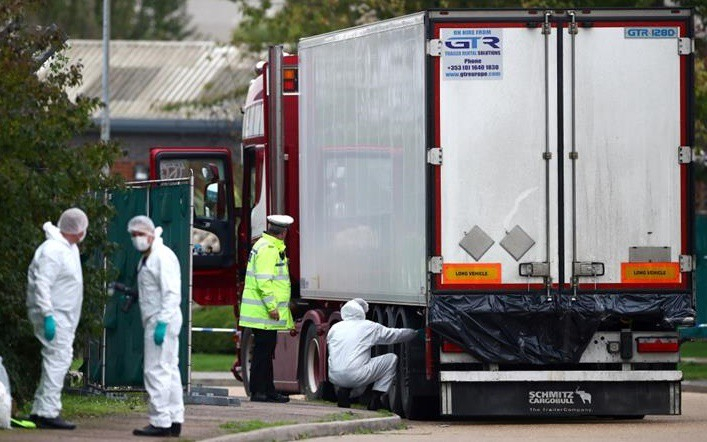 Chiếc xe container chở 39 nạn nhân tại Anh