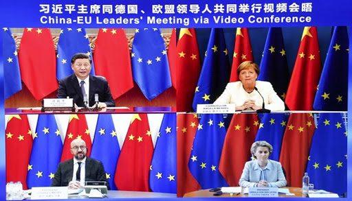 uộc họp Thượng đỉnh trực tuyến giữa các nhà lãnh đạo EU và Trung Quốc hôm 14/9. 