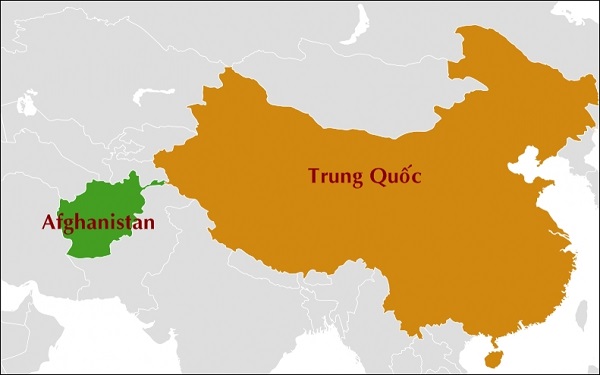 Bản đồ Afghanistan và Trung Quốc