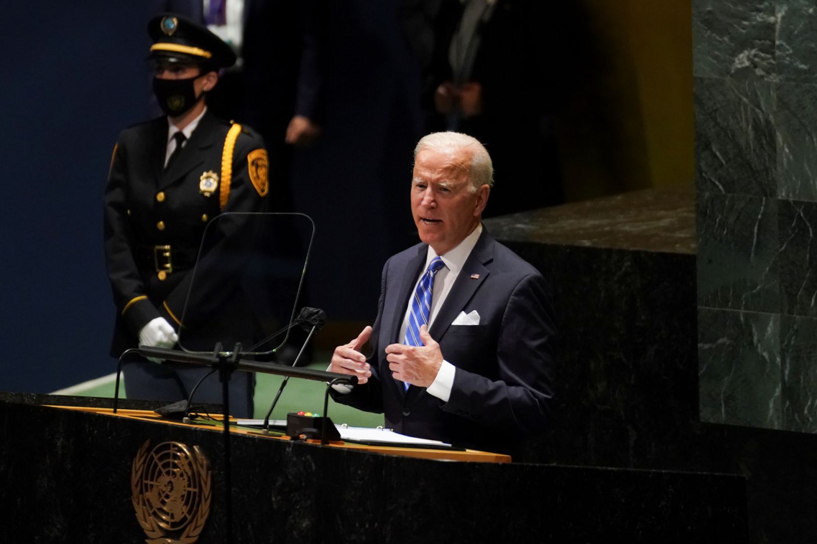 Tổng thống Mỹ Joe Biden phát biểu tại Đại hội đồng Liên Hợp Quốc ngày 21/9. Ảnh: Reuters.