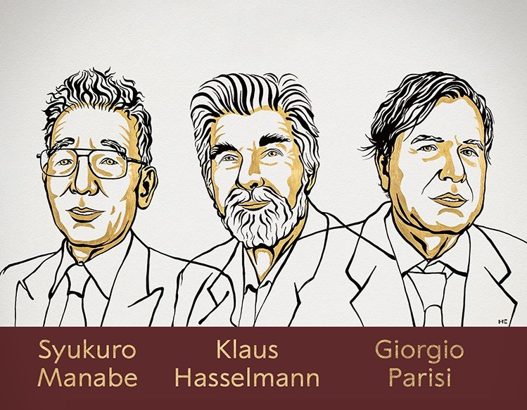 Ba nhà khoa học được nhận giải Nobel Vật Lý 2021