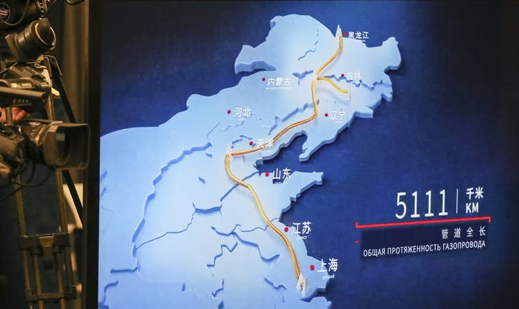 Đường ống Sức mạnh của Siberia: chở một lượng khí đốt tự nhiên ngày càng tăng từ Nga sang Trung Quốc.