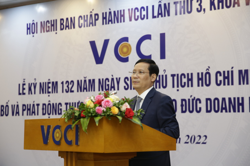 Chủ tịch VCCI Phạm Tấn Công phát biểu tại buổi lễ