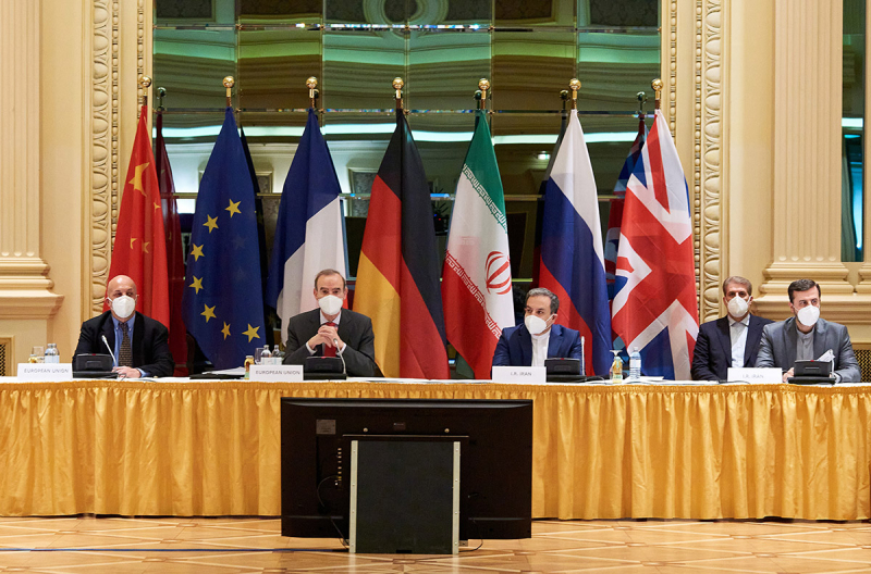 Đại diện EU và Iran tham dự các cuộc đàm phán ở Vienna, Áo hồi tháng 4/2021.br class=