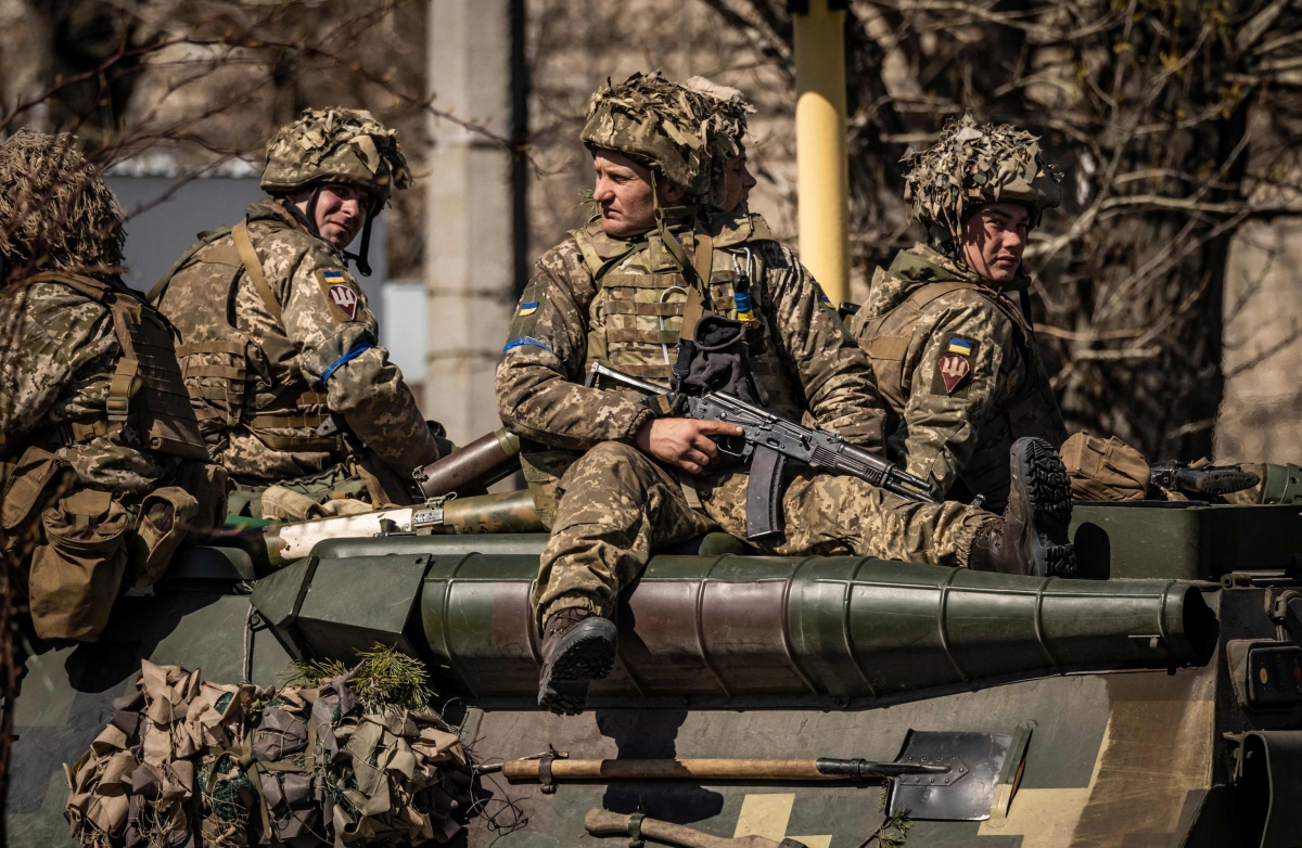 Binh lính Ukraine ở khu vực Donbass. Ảnh: AFP