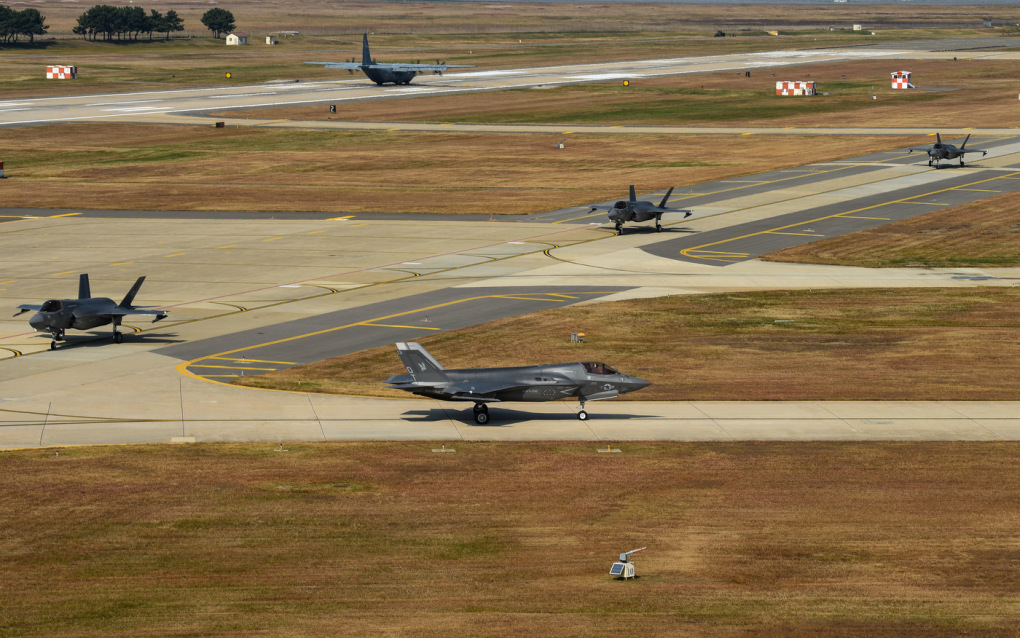 Tiêm kích F-35B Mỹ triển khai đến Hàn Quốc tham gia Vigilant Storm hôm 31/10. Ảnh: USAF.