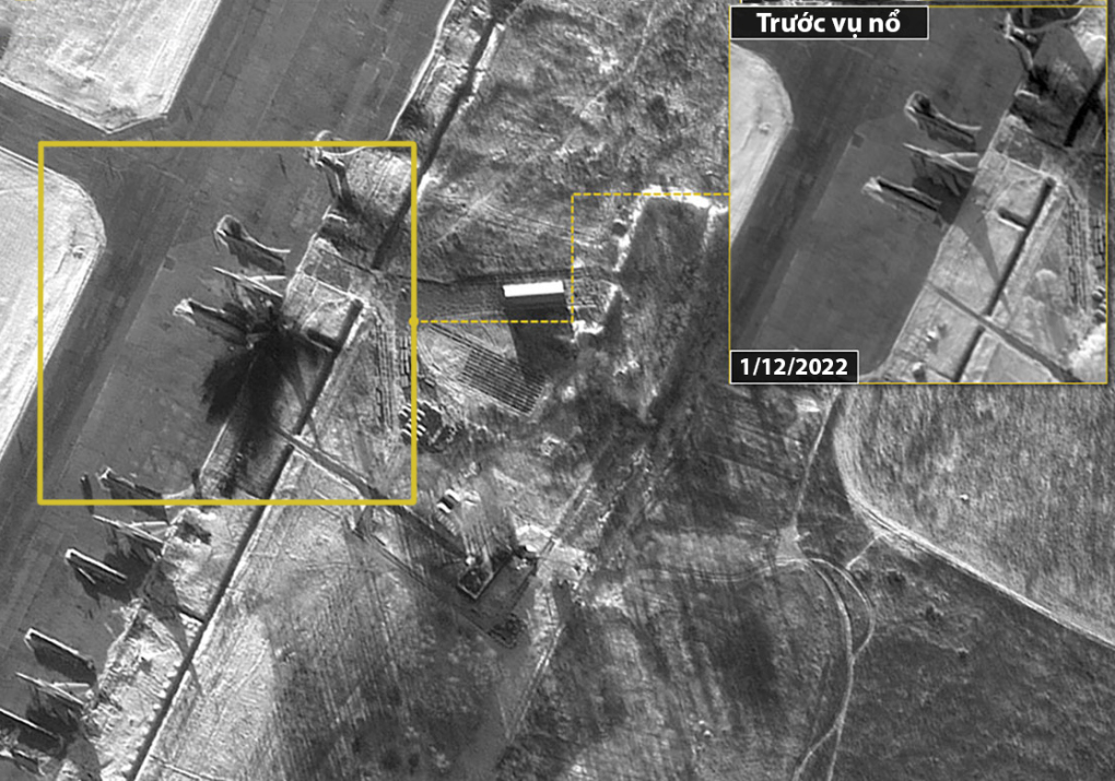 Ảnh vệ tinh chụp căn cứ không quân Dyagilevo của Nga sau vụ nổ ngày 5/12. Ảnh: ImageSat International.