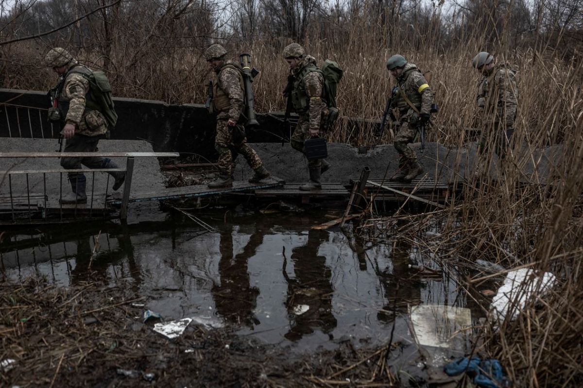 Binh lính Ukraine tại khu vực Bakhmut.
