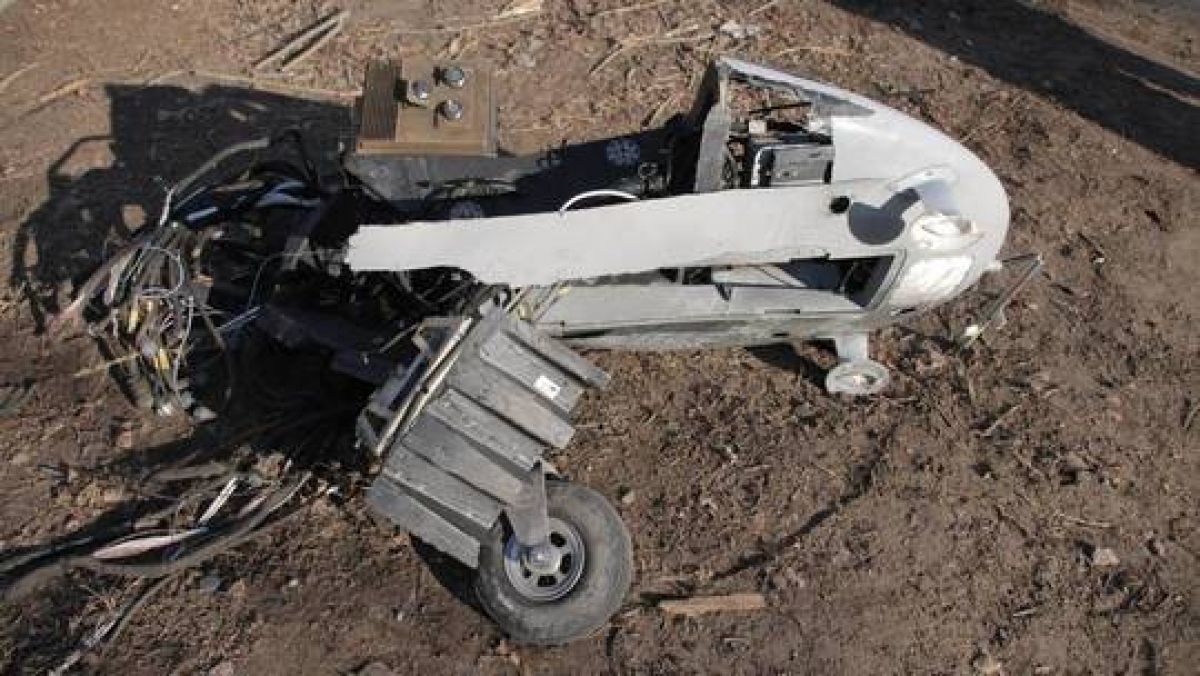 Mảnh vỡ UAV của Ukraine. Ảnh: Bộ quốc phòng Nga