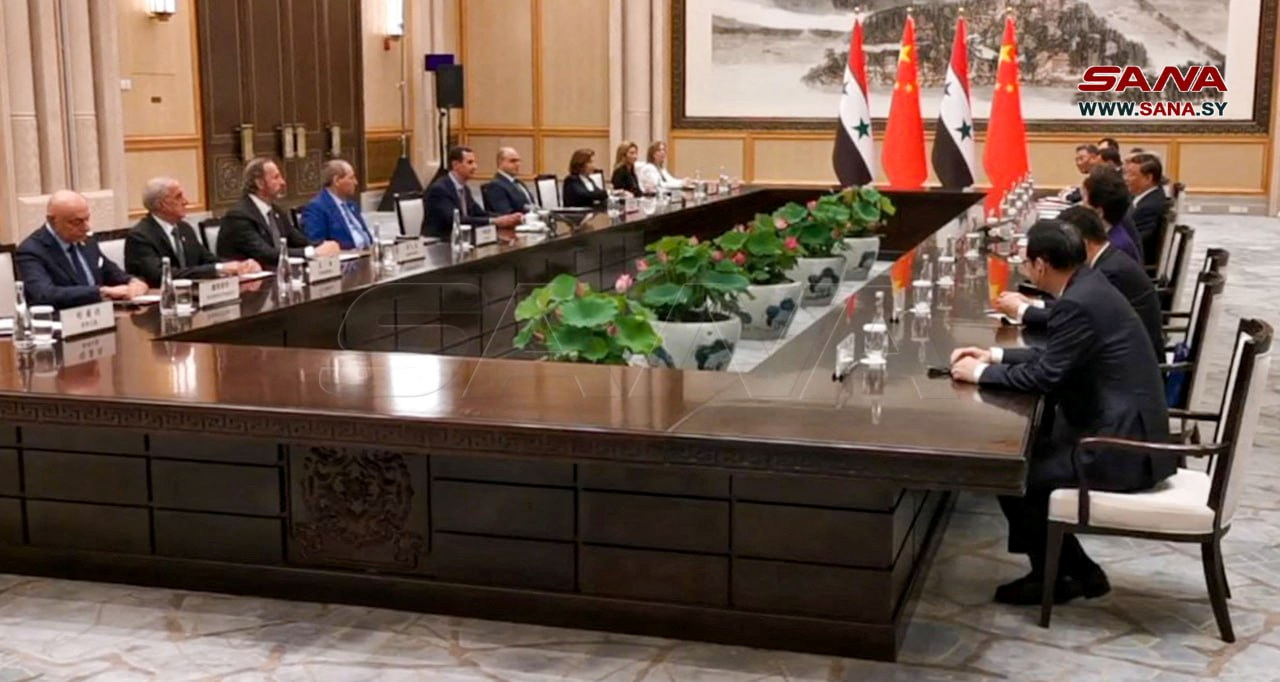 Chủ tịch Tập Cận Bình và Tổng thống Bashar al-Assad cùng phái đoàn 2 nước tại Hàng Châu (Trung Quốc) vào chiều 22.9