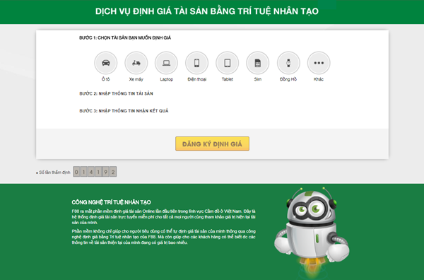Giao diện trang web http://dinhgianhanh.com thân thiện với người dùng