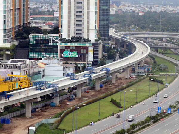 Dự án đường sắt đô thị - metro số 1 (Bến Thành - Suối Tiên) đang được thi công (nguồn:ĐL).