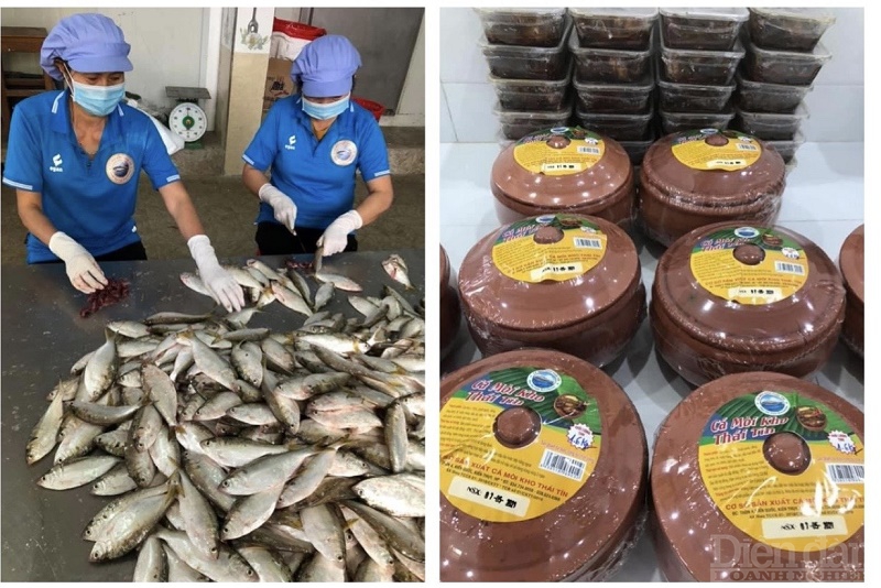 Cá Mòi kho - Sản phẩm OCOP đạt 4 sao là sản phẩm cá mòi kho Làng chài của Cơ sở chế biến Làng Chài, xã Đại Hà, huyện Kiến Thụy