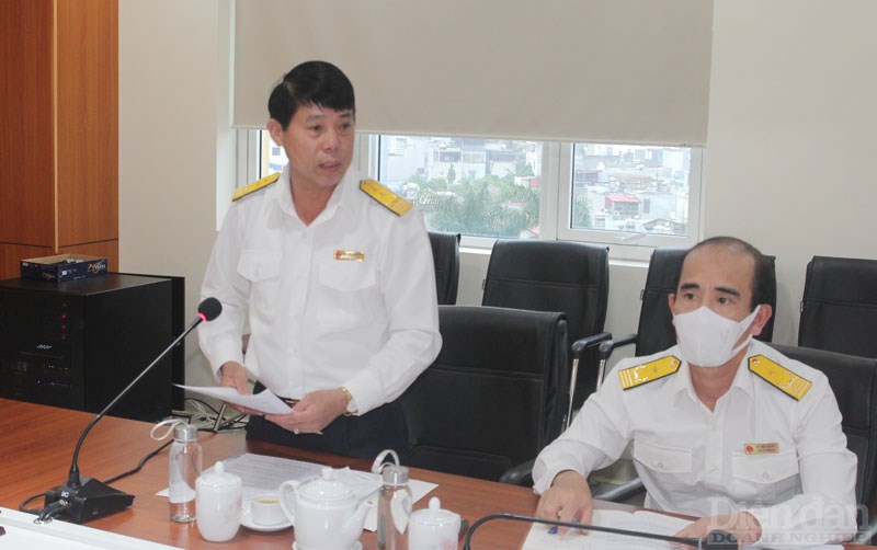 Ông Hà Văn Trường - Cục trưởng Cục Thuế Hải Phòng báo cáo về công tác triển khai HĐĐT trên địa bàn