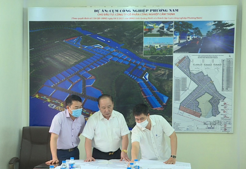 Lãnh đạo Công ty CP Công nghiệp Cẩm Thịnh rà soát tiến độ triển khai đầu tư CCN Phương Nam