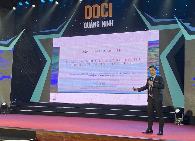 Quảng Ninh đã mời chuyên gia VCCI tham vấn nhiều nội dung quan trọng trong triển khai DDCI tại Hội nghị công bố DDCI 2020, tháng 3/2021 (ảnh báo Quảng Ninh)