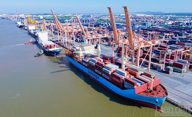 Tháng 07 Cảng Hải Phòng đón lượng hàng hóa thông qua đạt 2,276 triệu tấn, trong đó hàng container đạt 109.300 Teu (Ảnh: VPCT Cảng HP)