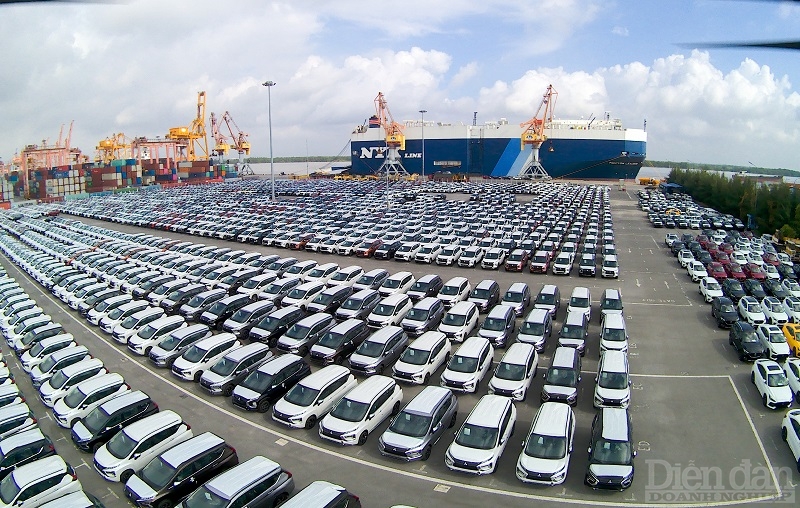 Năm 2022 với 70.095 xe ô tô nhập khẩu qua Cảng Hải Phòng, Toyota có 32.574 xe (Ảnh: VPCT Cảng HP)