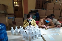 Thái Bình: Đình chỉ doanh nghiệp sản xuất nước rửa tay giả