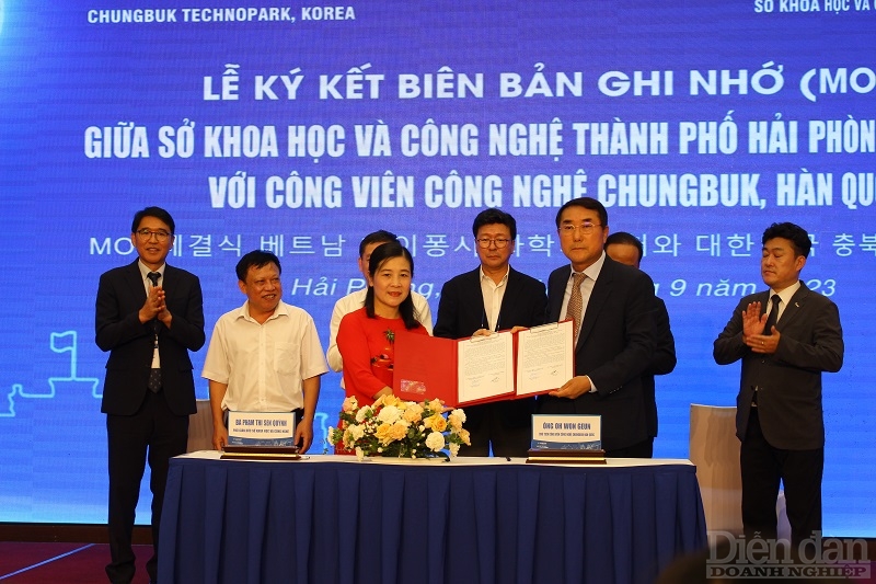 Sở Khoa học và Công nghệ Hải Phòng ký kết hợp tác với Công viên công nghệ Chungbuk để thúc đẩy xúc tiến kết nối cung cầu, chuyển giao về KHCN và ĐMST