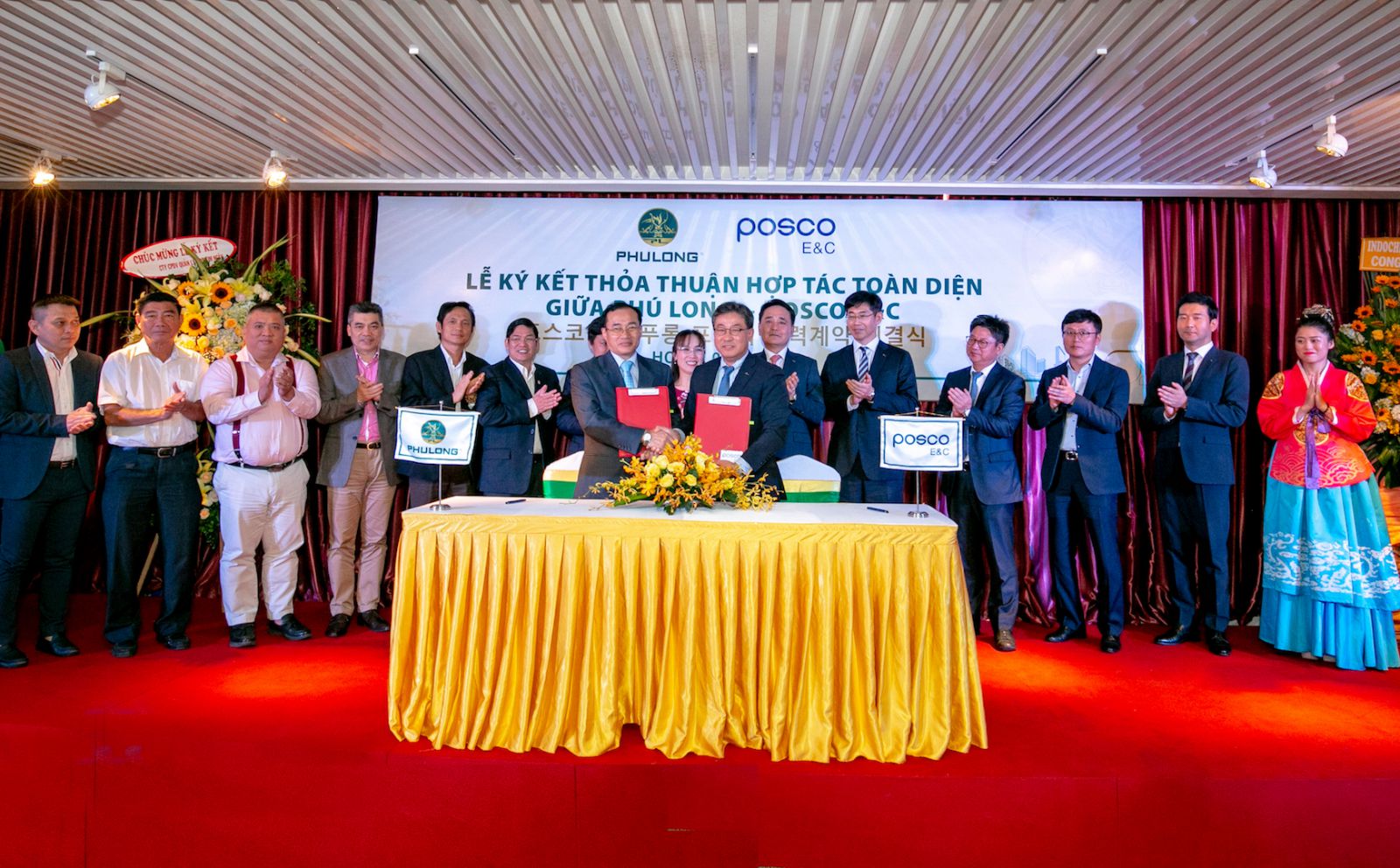 Lễ ký kết thỏa thuận hợp tác chiến lược toàn diện giữa Phú Long và Posco E&C.