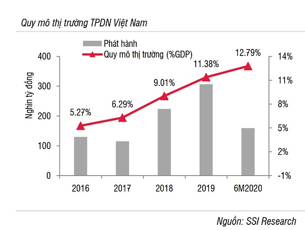 Tổng quy mô thị trường TPDN hiện tại tương đương khoảng 8,6% tổng tiền gửi toàn hệ thống ngân hàng - xấp xỉ quy mô tiền gửi của Vietinbank – ngân hàng có thị phần tiền gửi thứ 4 tại Việt Nam (sau BID, Agribank và Vietcombank), tương đương 9,3% dư nợ tín dụng và 19,5% tổng vốn hóa 3 sàn chứng khoán Việt Nam.