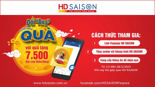 Nhận quà tặng lên đến 100.000 đồng khi đổi ảnh đại diện facebook với khung hình của HD SAISON