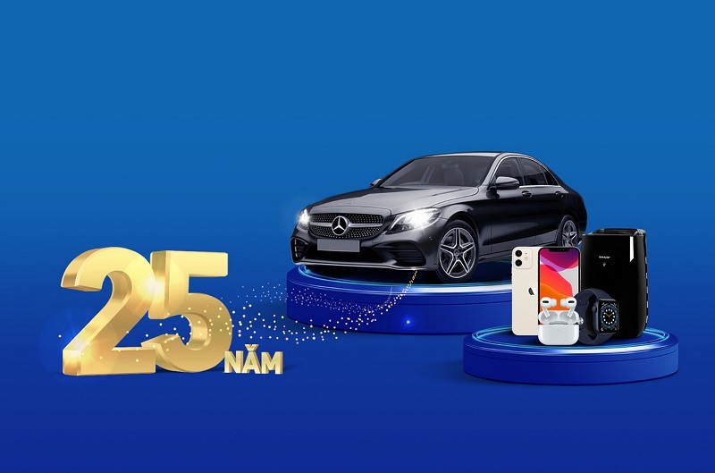 Cơ hội trúng 2 xe Mercedes và 100 giải thưởng hấp dẫn từ chương trình Mừng sinh nhật vàng – Vạn quà tri ânp/(ảnh: VIB)
