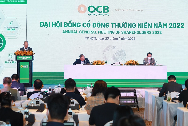 Ông Trịnh Văn Tuấn - Chủ tịch HĐQT OCB báo cáo tại ĐHĐCĐ OCB 2022