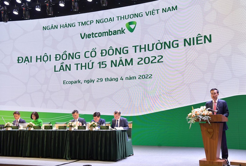 Ông Phạm Quang Dũng, Chủ tịch HĐQT VCB phát biểu tại ĐH